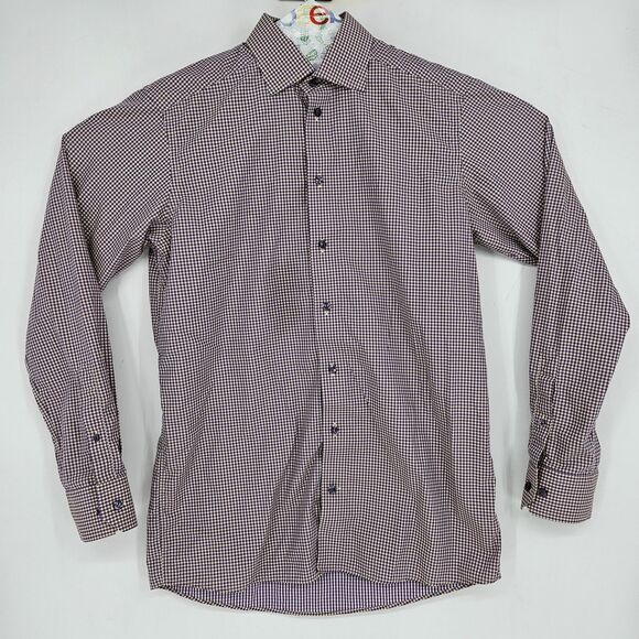 Eton Shirt Mens 15.5 Contemporary Check Button Up Long Sleeve Dress Shirt FLAWS - Picture 1 of 10